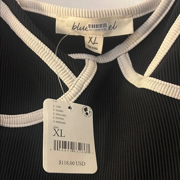 Anthropologie Black Midi Dress with Cream Accents - Picture 5 of 6
